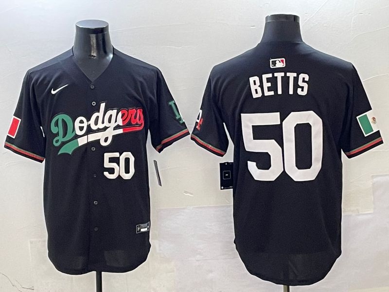 Men Los Angeles Dodgers #50 Betts Black Mexico Nike 2025 MLB Jersey style 5->los angeles dodgers->MLB Jersey